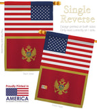 Montenegro US Friendship - Nationality Flags of the World Vertical Impressions Decorative Flags HG140697 Made In USA