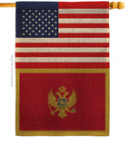 Montenegro US Friendship - Nationality Flags of the World Vertical Impressions Decorative Flags HG140697 Made In USA