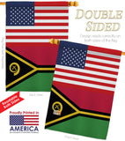 Vanuatu US Friendship - Nationality Flags of the World Vertical Impressions Decorative Flags HG140882 Made In USA