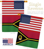 Vanuatu US Friendship - Nationality Flags of the World Vertical Impressions Decorative Flags HG140882 Made In USA