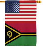 Vanuatu US Friendship - Nationality Flags of the World Vertical Impressions Decorative Flags HG140882 Made In USA