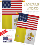 Vatican City US Friendship - Nationality Flags of the World Vertical Impressions Decorative Flags HG140883 Made In USA