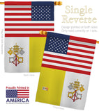 Vatican City US Friendship - Nationality Flags of the World Vertical Impressions Decorative Flags HG140883 Made In USA