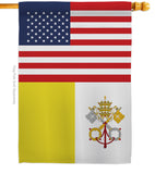 Vatican City US Friendship - Nationality Flags of the World Vertical Impressions Decorative Flags HG140883 Made In USA