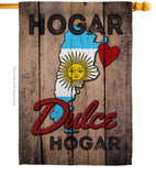 Country Argentina Hogar Dulce Hogar - Nationality Flags of the World Vertical Impressions Decorative Flags HG191163 Made In USA