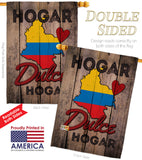 Country Colombia Hogar Dulce Hogar - Nationality Flags of the World Vertical Impressions Decorative Flags HG191164 Made In USA