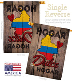 Country Colombia Hogar Dulce Hogar - Nationality Flags of the World Vertical Impressions Decorative Flags HG191164 Made In USA