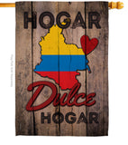 Country Colombia Hogar Dulce Hogar - Nationality Flags of the World Vertical Impressions Decorative Flags HG191164 Made In USA