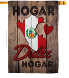 Country Peru Hogar Dulce Hogar - Nationality Flags of the World Vertical Impressions Decorative Flags HG191165 Made In USA