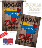 Country Venezuela Hogar Dulce Hogar - Nationality Flags of the World Vertical Impressions Decorative Flags HG191168 Made In USA