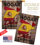 Country Spain Hogar Dulce Hogar - Nationality Flags of the World Vertical Impressions Decorative Flags HG192029 Made In USA