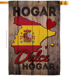 Country Spain Hogar Dulce Hogar - Nationality Flags of the World Vertical Impressions Decorative Flags HG192029 Made In USA