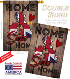 Country UK Home Sweet Home - Nationality Flags of the World Vertical Impressions Decorative Flags HG192030 Made In USA