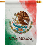 Viva Mexico - Nationality Flags of the World Vertical Impressions Decorative Flags HG192276 Made In USA