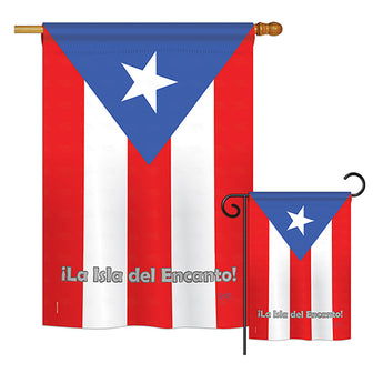 Puerto Rico - Nationality Flags of the World Vertical Impressions Decorative Flags HG108049 Printed In USA