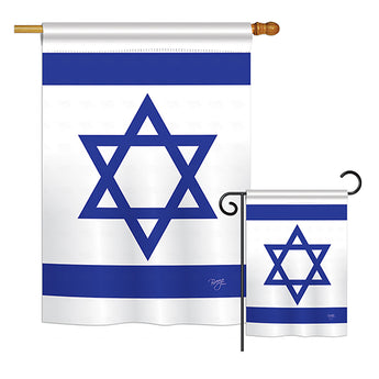 Israel - Nationality Flags of the World Vertical Impressions Decorative Flags HG108080 Printed In USA