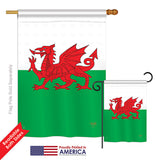 Wales - Nationality Flags of the World Vertical Impressions Decorative Flags HG108084 Printed In USA