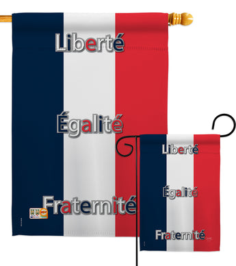 France - Nationality Flags of the World Vertical Impressions Decorative Flags HG108089 Made In USA