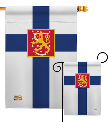 Finland - Nationality Flags of the World Vertical Impressions Decorative Flags HG108103 Made In USA