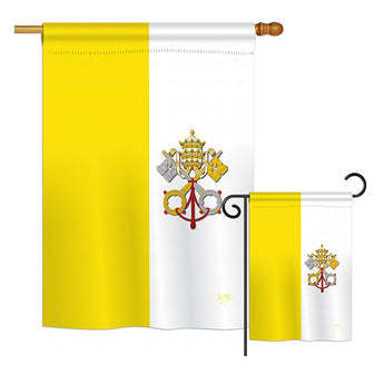 Vatican City - Nationality Flags of the World Vertical Impressions Decorative Flags HG108106 Printed In USA