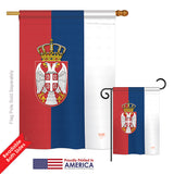 Serbia - Nationality Flags of the World Vertical Impressions Decorative Flags HG108107 Printed In USA