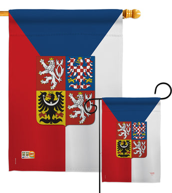 Czech - Nationality Flags of the World Vertical Impressions Decorative Flags HG108120 Made In USA