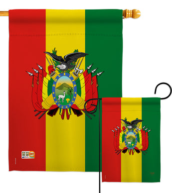 Bolivia - Nationality Flags of the World Vertical Impressions Decorative Flags HG108155 Made In USA