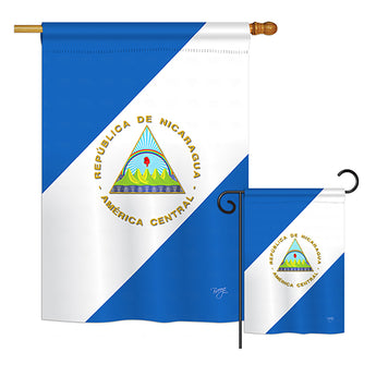 Nicaragua - Nationality Flags of the World Vertical Impressions Decorative Flags HG108160 Printed In USA