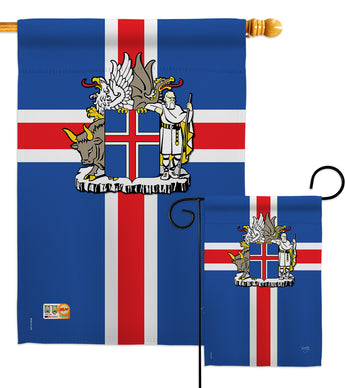 Iceland - Nationality Flags of the World Vertical Impressions Decorative Flags HG108170 Made In USA