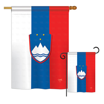 Slovenia - Nationality Flags of the World Vertical Impressions Decorative Flags HG108196 Printed In USA