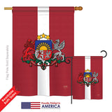 Latvia - Nationality Flags of the World Vertical Impressions Decorative Flags HG108201 Printed In USA