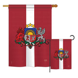 Latvia - Nationality Flags of the World Vertical Impressions Decorative Flags HG108201 Printed In USA