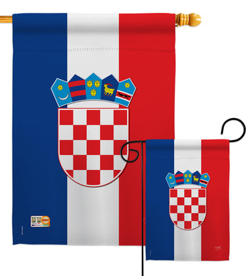 Croatia - Nationality Flags of the World Vertical Impressions Decorative Flags HG108210 Made In USA