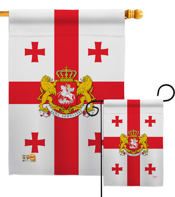 Georgia Republic - Nationality Flags of the World Vertical Impressions Decorative Flags HG108212 Made In USA