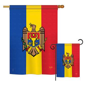 Moldova - Nationality Flags of the World Vertical Impressions Decorative Flags HG108213 Printed In USA