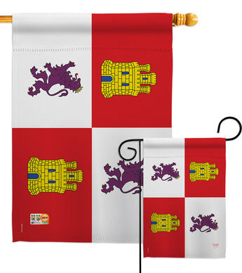 Castile and León - Nationality Flags of the World Vertical Impressions Decorative Flags HG108323 Made In USA