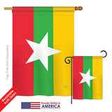 Myanmar Burma - Nationality Flags of the World Vertical Impressions Decorative Flags HG108324 Printed In USA