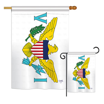 US Virgin Islands - Nationality Flags of the World Vertical Impressions Decorative Flags HG108334 Printed In USA