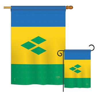 Saint Vincent and Grenadines - Nationality Flags of the World Vertical Impressions Decorative Flags HG108347 Printed In USA