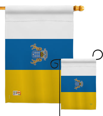 Canary Islands - Nationality Flags of the World Vertical Impressions Decorative Flags HG108375 Made In USA