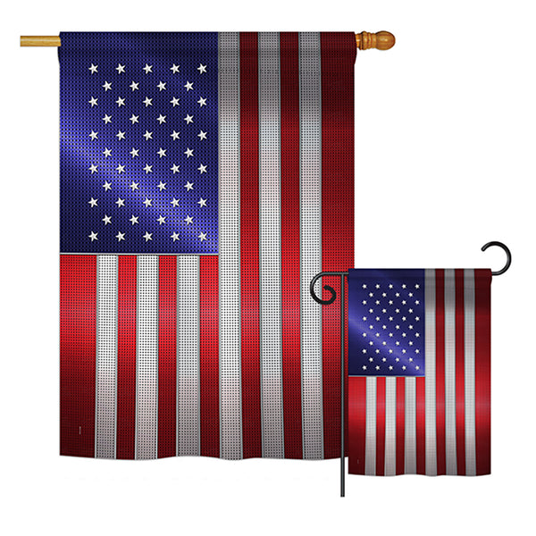 Steel Of Pride American Flag - Nationality Flags of the World Vertical Impressions Decorative Flags HG108393 Printed In USA