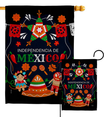 Independencia De Mexico - Nationality Flags of the World Vertical Impressions Decorative Flags HG108623 Made In USA