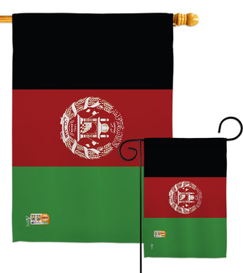 Afghanistan - Nationality Flags of the World Vertical Impressions Decorative Flags HG140002 Made In USA