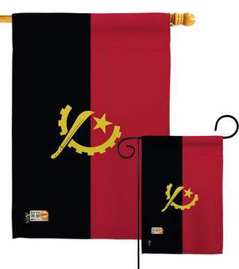 Angola - Nationality Flags of the World Vertical Impressions Decorative Flags HG140007 Made In USA