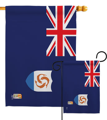 Anguilla - Nationality Flags of the World Vertical Impressions Decorative Flags HG140008 Made In USA