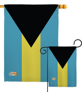 Bahamas - Nationality Flags of the World Vertical Impressions Decorative Flags HG140020 Made In USA