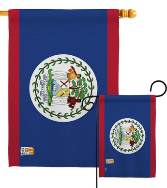 Belize - Nationality Flags of the World Vertical Impressions Decorative Flags HG140028 Made In USA