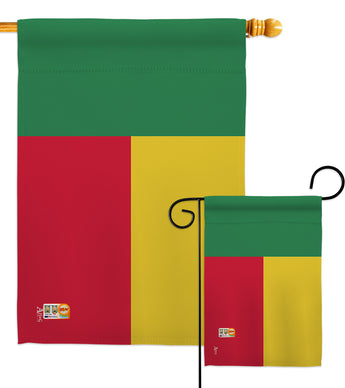 Benin - Nationality Flags of the World Vertical Impressions Decorative Flags HG140029 Made In USA