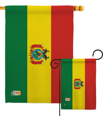 Bolivia - Nationality Flags of the World Vertical Impressions Decorative Flags HG140033 Made In USA