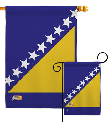 Bosnia-Herzegovina - Nationality Flags of the World Vertical Impressions Decorative Flags HG140034 Made In USA